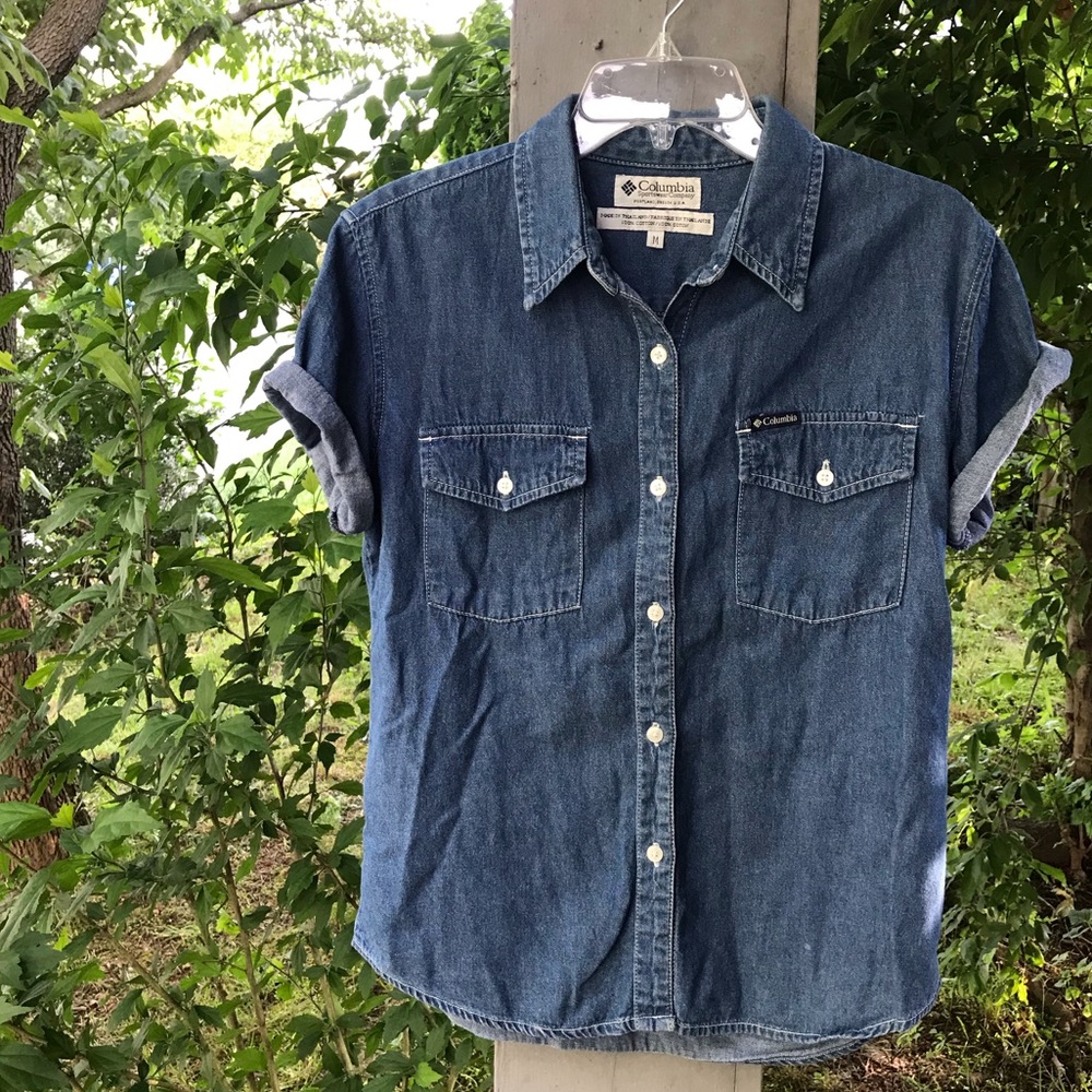 Columbia Denim Short-Sleeves Button Down